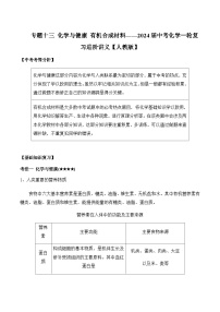 专题一0三 化学与健康 有机合成材料——2024届中考化学一轮复习进阶讲义【人教版】