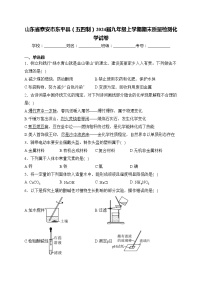 山东省泰安市东平县（五四制）2024届九年级上学期期末质量检测化学试卷(含答案)