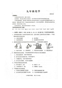 2024年山东省潍坊市高密市九年级一模化学试题