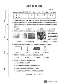 山东省淄博市淄川区2023-2024学年八年级（五四学制）下学期期中化学试题