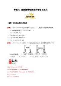 2024年中考化学二轮专项复习核心考点专题-03 金属活动性顺序的验证与探究-(原卷版+解析版)