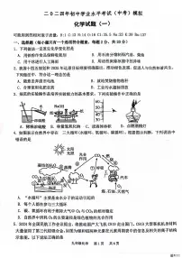 2024年山东省菏泽市单县中考一模化学试题