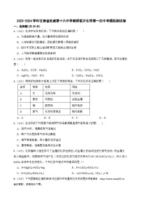 13，2024年甘肃省武威市凉州区武威第十六中学教研联片中考一模化学试题