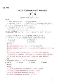 2024年中考押题预测卷01（苏州卷）化学（解析版）