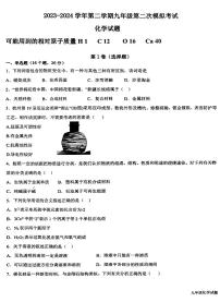 2024年山东省夏津县第三中学中考第二次模拟考试化学试题