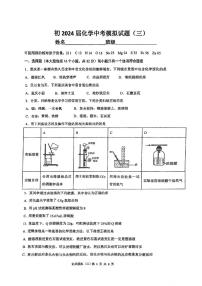 2024年重庆市巴蜀中学校中考化学模拟试题三