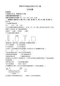 2024年甘肃省白银市中考三模化学试题