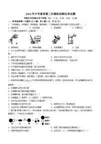 2024年新疆部分学校中考素养第三次模拟检测化学试题