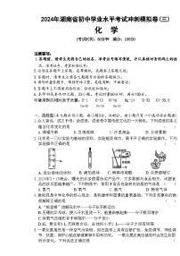 2024年湖南省初中学业水平考试冲刺模拟卷(三)化学试卷