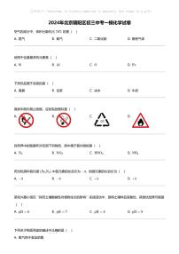2024年北京朝阳区初三中考一模化学试卷