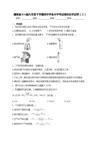 湖南省2024届九年级下学期初中学业水平考试模拟化学试卷（三）(含答案)