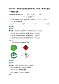 2023-2024学年湖北省武汉市东西湖区九年级上学期化学期中试题及答案