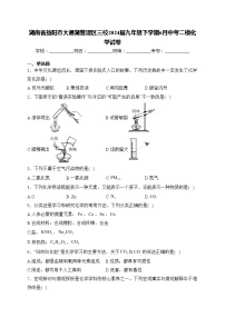 湖南省益阳市大通湖管理区三校2024届九年级下学期6月中考二模化学试卷(含答案)