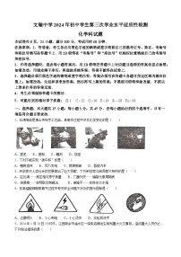 广东省佛山市南海区桂城街道文翰中学2023-2024学年九年级下学期6月月考化学试题(无答案)