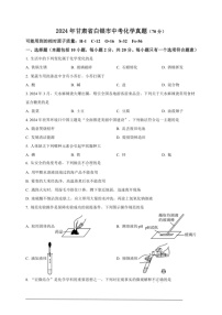 [化学]2024年甘肃省白银市中考化学真题（原卷版）