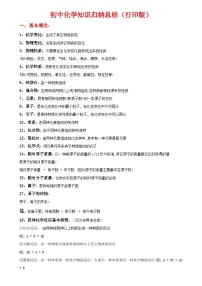 初中化学知识点归纳汇总