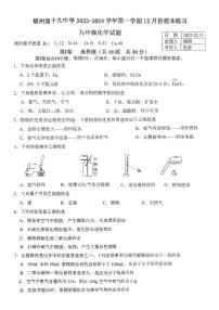 福建省福州市第十九中学2023-2024学年九年级上学期12月月考化学试卷（含答案）