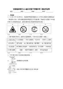 安徽省蚌埠市2024届九年级下学期中考二模化学试卷(含答案)