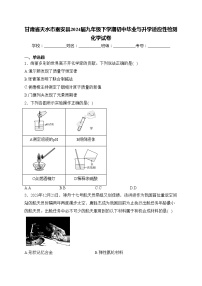 甘肃省天水市秦安县2024届九年级下学期初中毕业与升学适应性检测化学试卷(含答案)