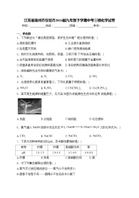 江苏省扬州市仪征市2024届九年级下学期中考三模化学试卷(含答案)