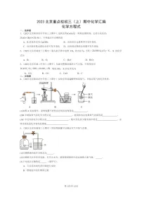 [化学]2023北京重点校初三上学期期中试题分类汇编：方程式