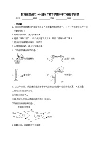 甘肃省兰州市2024届九年级下学期中考二模化学试卷(含答案)