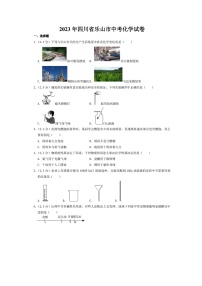2023年四川省乐山市中考化学真题试卷及答案（图片版）