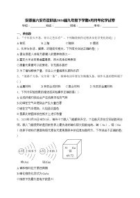 安徽省六安市霍邱县2024届九年级下学期4月月考化学试卷(含答案)