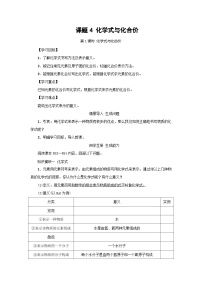 初中化学人教版九年级上册课题4 化学式与化合价第1课时课后测评