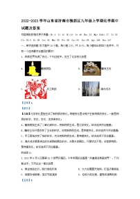 2022-2023学年山东省济南市槐荫区九年级上学期化学期中试题及答案