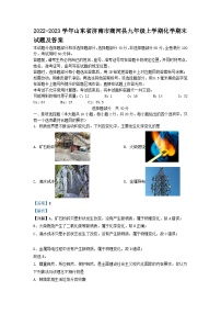 2022-2023学年山东省济南市商河县九年级上学期化学期末试题及答案