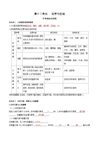 第十二单元 化学与生活-【大单元复习】2024年中考化学一轮复习必考知识梳理与考法点拨（人教版）（含答案）