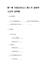 沪教版(2024)九年级上册第3节 怎样学习化学精品学案及答案