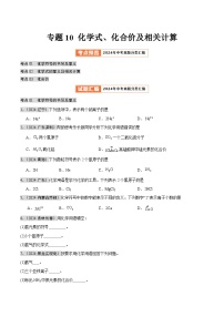 2024年中考化学真题分类汇编（全国通用）专题10 化学式、化合价及相关计算（第02期）（原卷版）