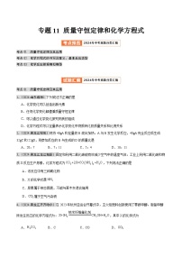 2024年中考化学真题分类汇编（全国通用）专题11 质量守恒定律和化学方程式（第02期）（原卷版）