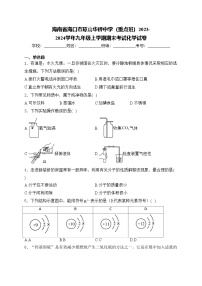 海南省海口市琼山华侨中学（重点班）2023-2024学年九年级上学期期末考试化学试卷(含答案)