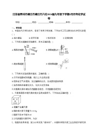 江苏省泰州市靖江市靖江市八校2024届九年级下学期3月月考化学试卷(含答案)