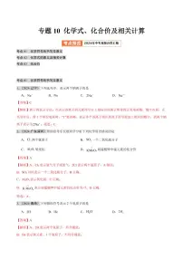 专题10 化学式、化合价及相关计算（第02期）（含答案） 2024年中考化学真题分类汇编（全国通用）第02期