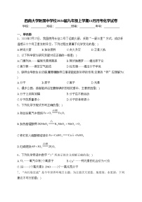 西南大学附属中学校2024届九年级上学期11月月考化学试卷(含答案)