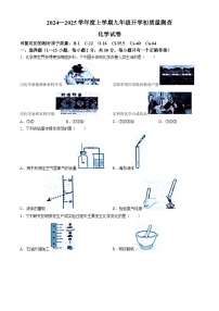 黑龙江省哈尔滨市双城区第二中学2024-2025学年九年级上学期开学化学试题