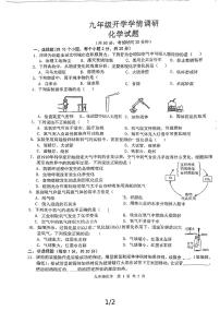 山东省菏泽市牡丹区第二十二中学2024-2025学年九年级上学期开学测试化学试卷