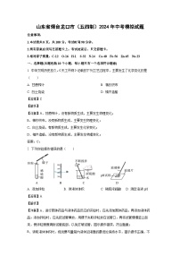 [化学]山东省烟台龙口市(五四制)2024年中考模拟试题(解析版)