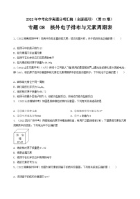 中考化学真题分项汇编(全国通用)(第03期)专题08核外电子排布与元素周期表真题特训(原卷版+解析)