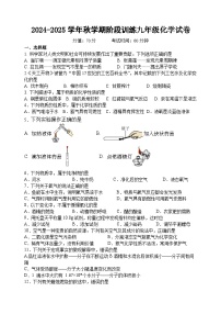 江苏省盐城市建湖县2024-2025学年九年级上学期9月月考化学试题