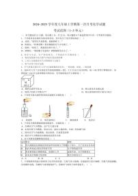 [化学]安徽省合肥市第三十九中学2024_2025学年九年级上学期第一次月考试题(有答案)