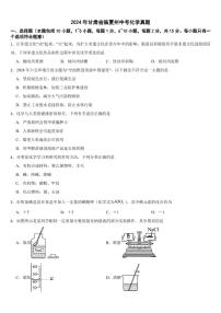 2024年甘肃省中考化学真题二套合卷【附参考答案】