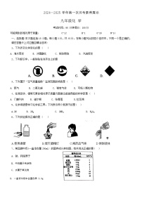 广东省汕头市濠江区2024-2025学年九年级上学期第一次月考化学试题