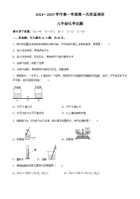 山东省东营市广饶县乐安中学2024-2025学年九年级上学期10月月考化学试题(无答案)