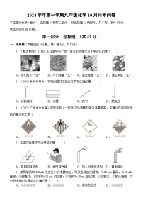 广东省广州市第七中学东山学校2024--2025学年九年级上学期10月月考化学试卷