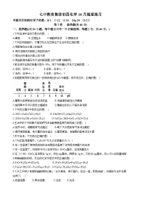 山东省淄博市张店区第七中学2024-2025学年九年级上学期第一次月考化学试卷